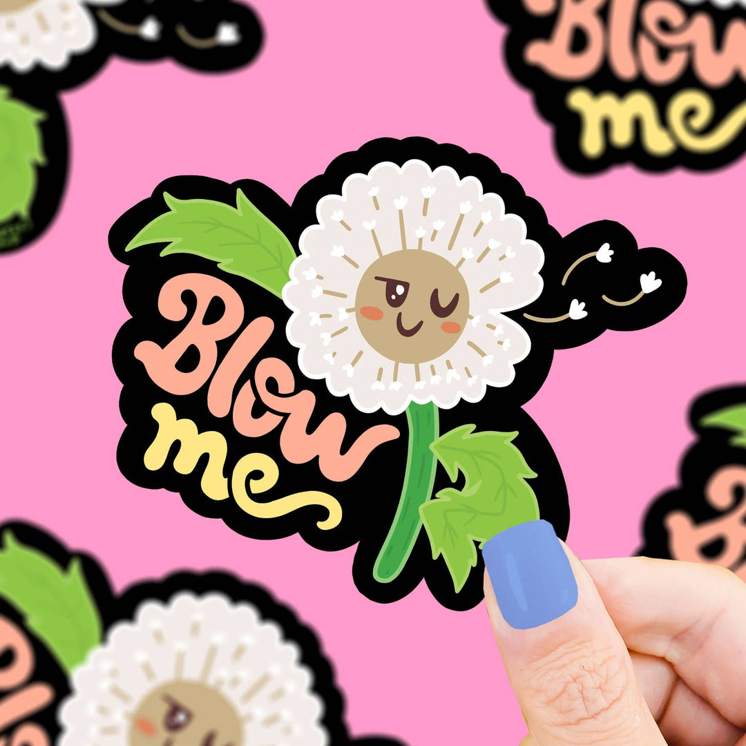 Blow Me Dandelion Funny Flower Sticker