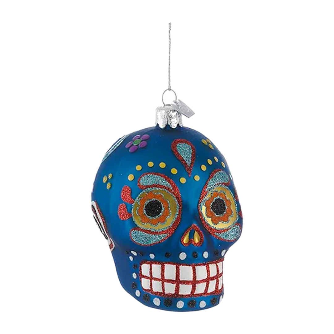 Sugar Skull Ornament - Blue