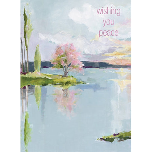 Cherry Tree Sunset Sympathy Greeting Card