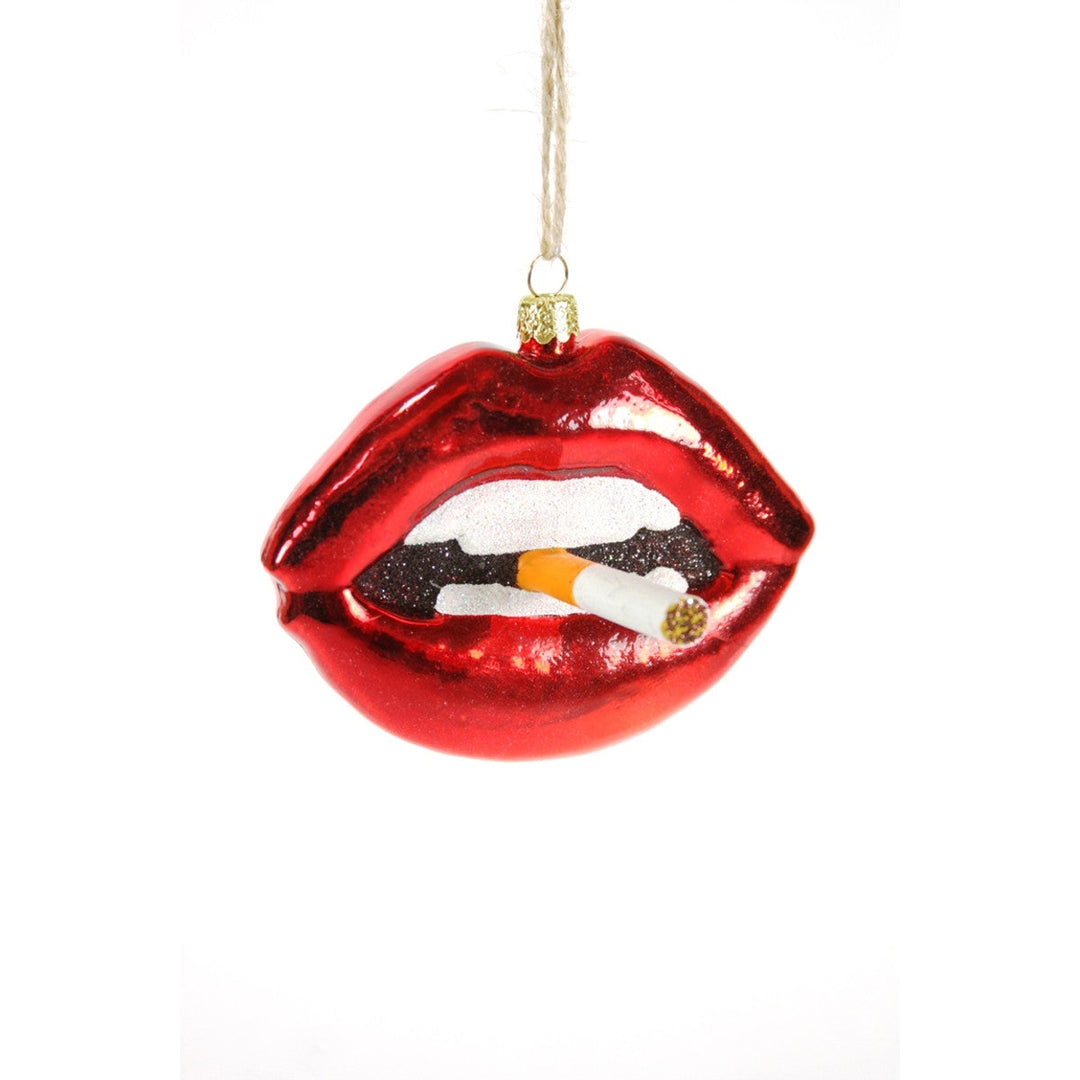 Lip With Cigarette Ornament