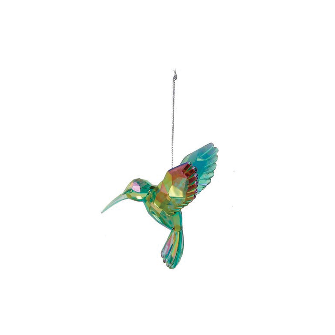 Acrylic Iridescent Hummingbird Ornament - Green
