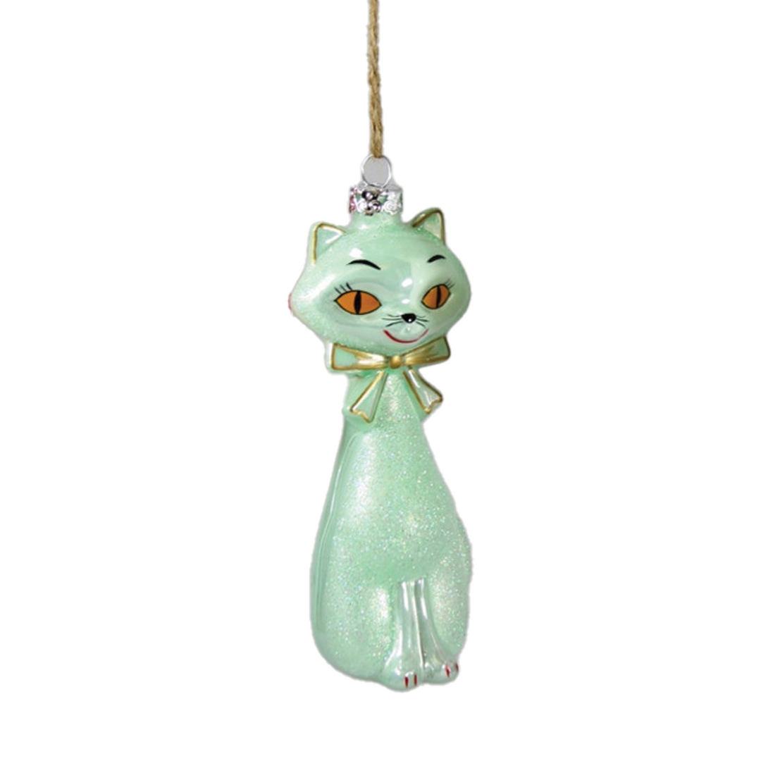 Kitschy Kitten Ornament - Mint