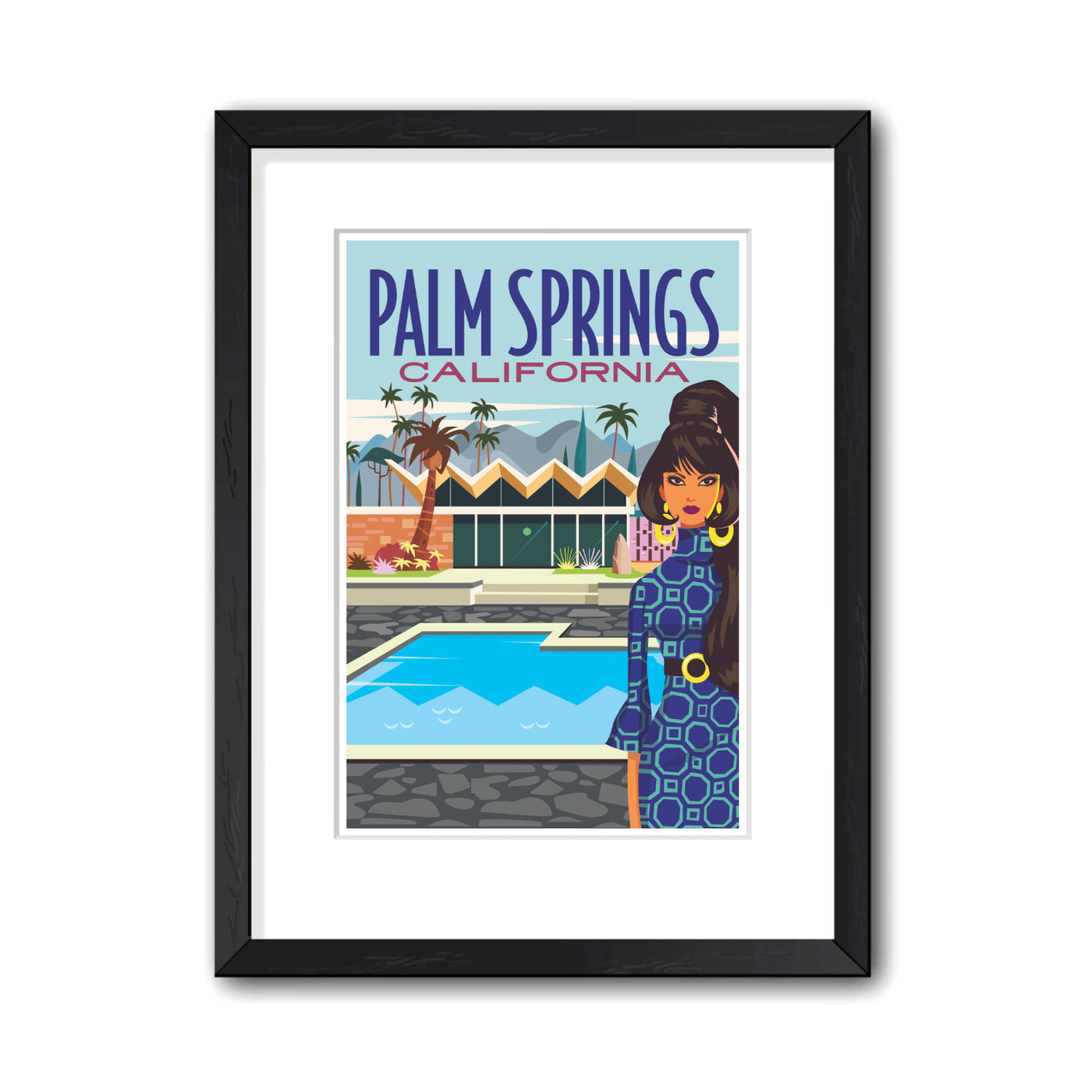 Palm Springs Mod Gal Print 8" x 10" (Framed)