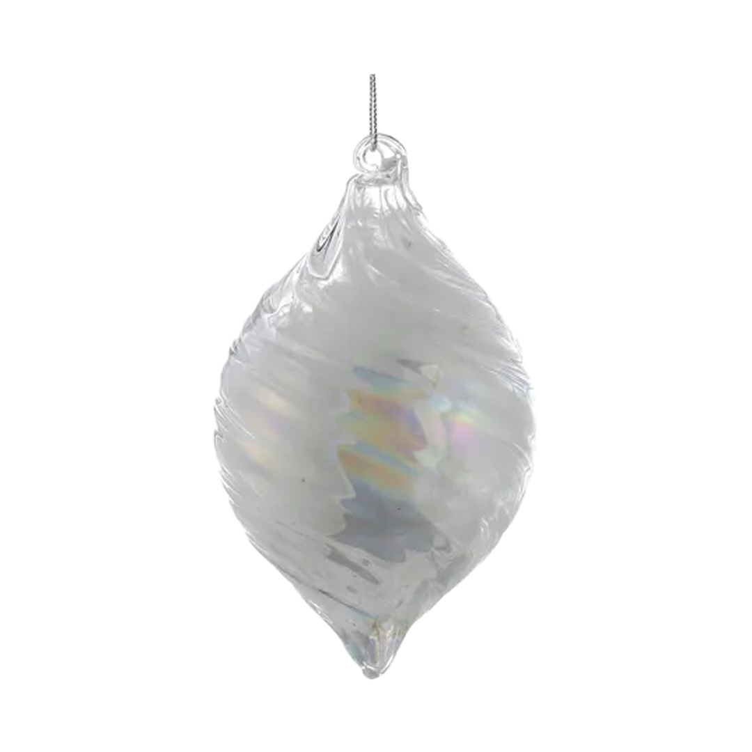 White Pearl Glass Ornament - Finial