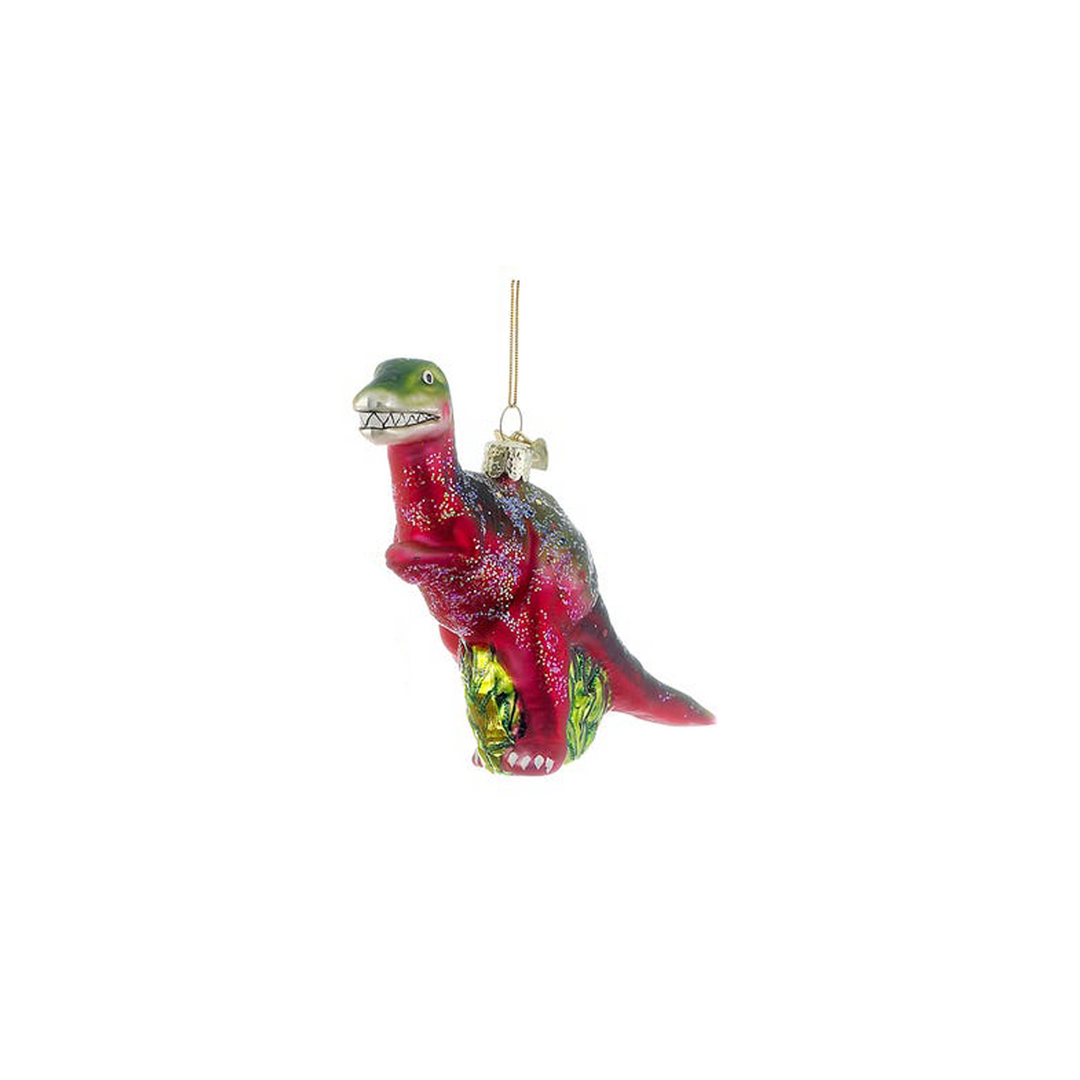 Dinosaur Glass Ornament - Red T-Rex