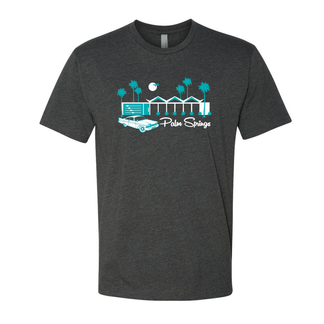 Zig Zag Unisex Crew Neck T-Shirt - Charcoal/Teal