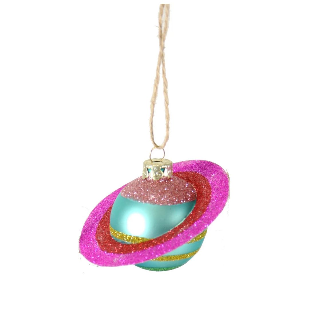 Cosmic Saturn Ornament - Teal