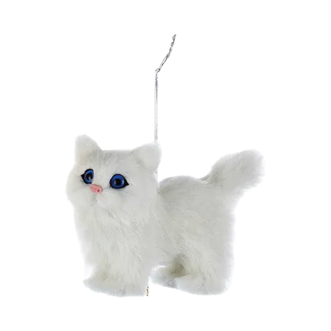 Cat Plush Ornament - White