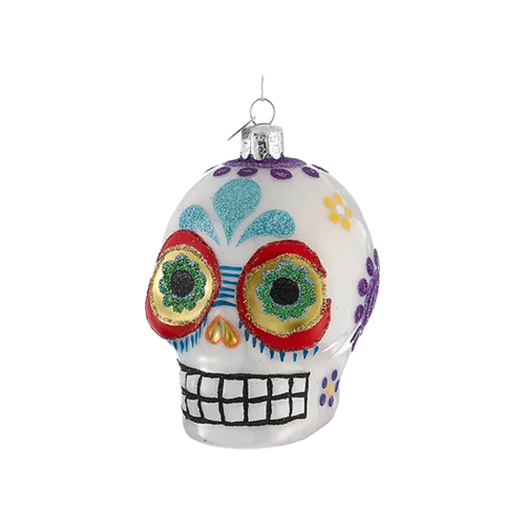 Sugar Skull Ornament - White