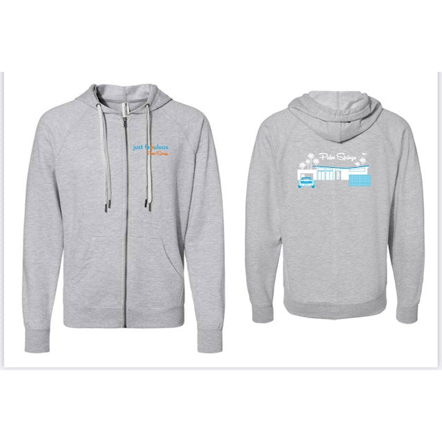 Twin Palms Zip Up Hoodie - Athletic Heather/Teal 2022
