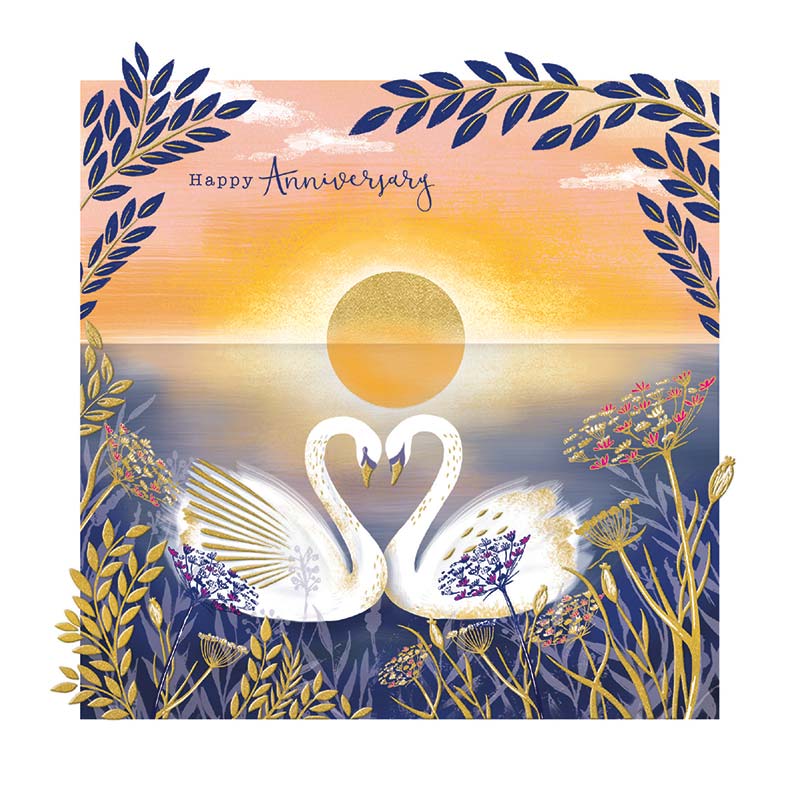 Swan Anniversary Card