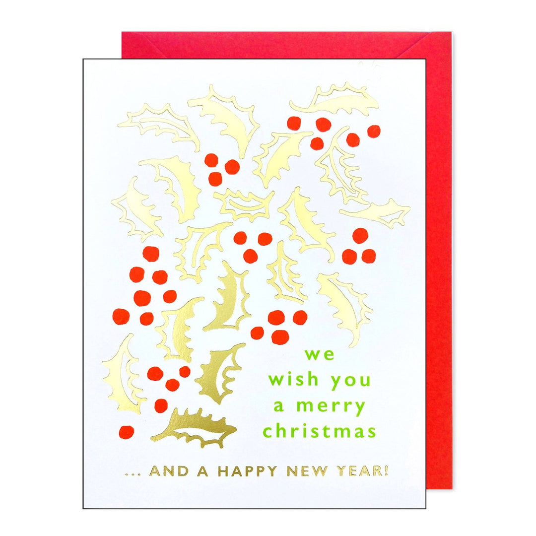Holly Christmas Holiday Card