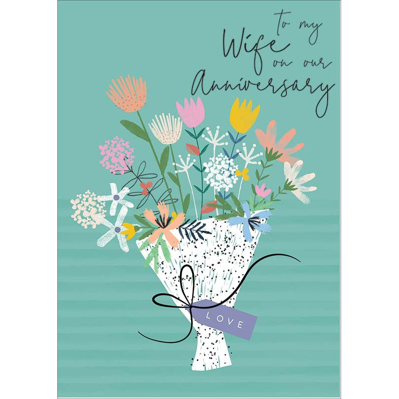 Bouquet Wife Anniversary Greeting Card