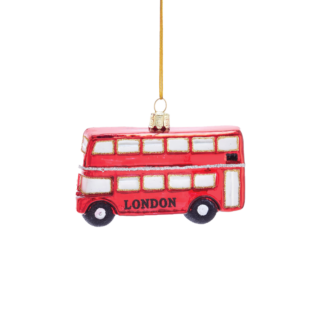 Glass British Ornament - London Double Decker Bus
