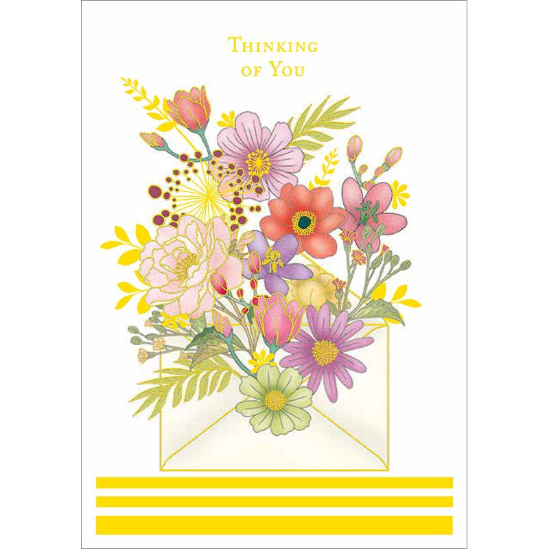 Envelope Flowers Thinking Of You Greeting Card