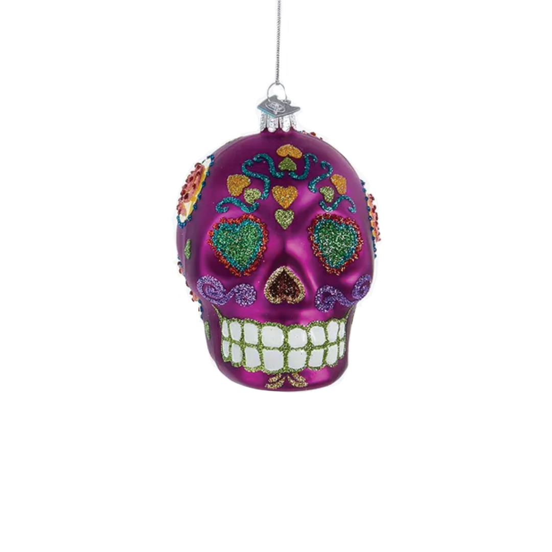 Sugar Skull Ornament - Purple
