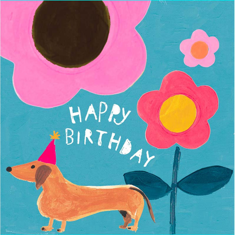 Flower Dog - Birthday Card