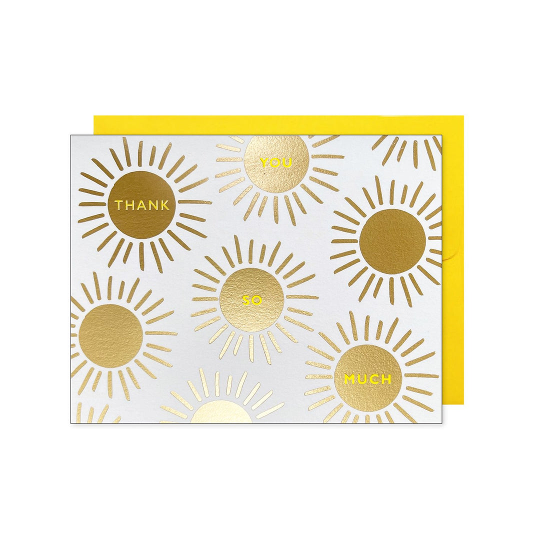 Gold Sunburst Thank You Greeting Card
