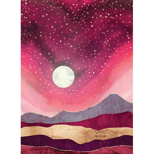 Pink Sunset Anniversary Greeting Card