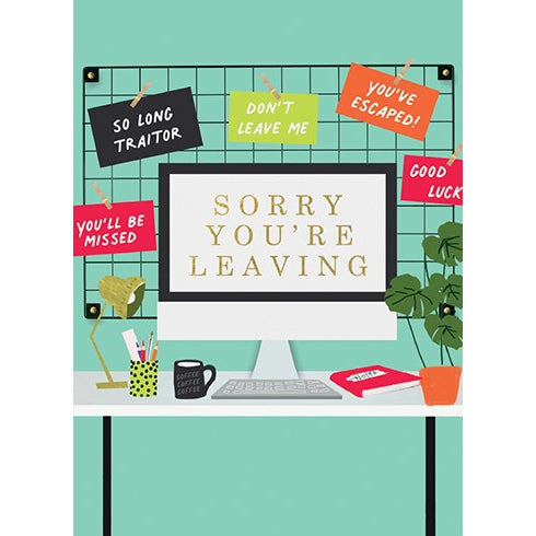 Leaving Desk New Job Greeting Card