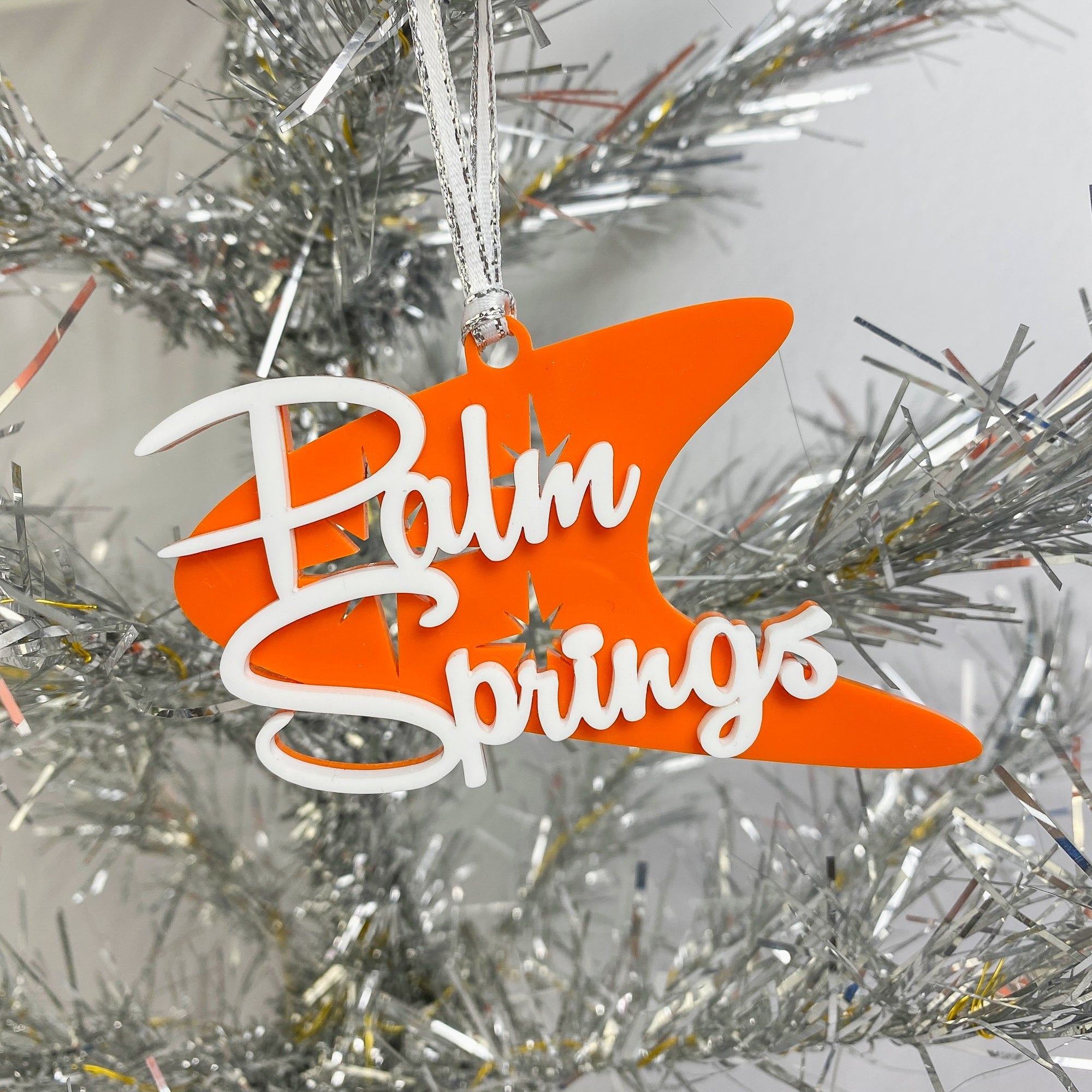Palm Springs Boomerang Ornament - Orange - Just Fabulous Palm Springs