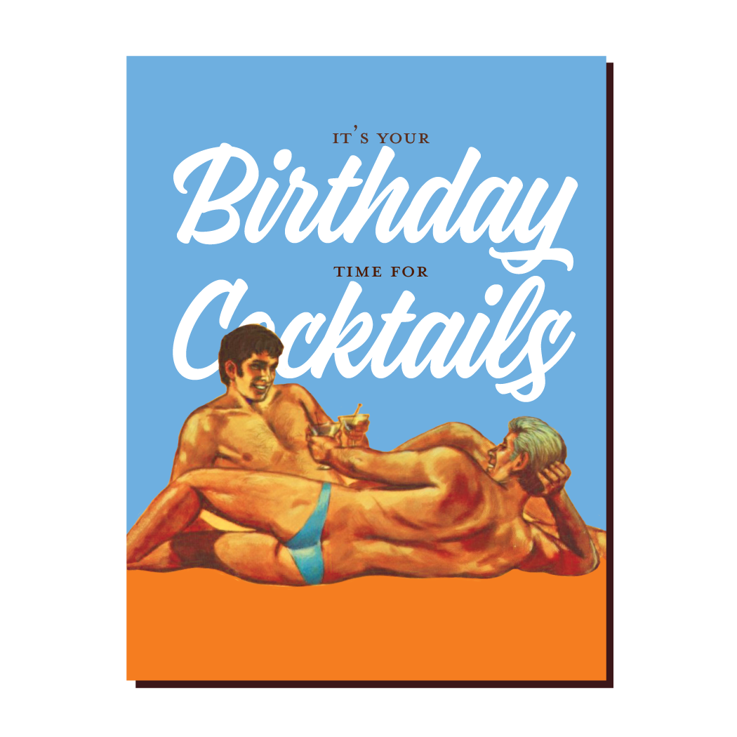 Gay Cocktails Birthday Card - Just Fabulous Palm Springs