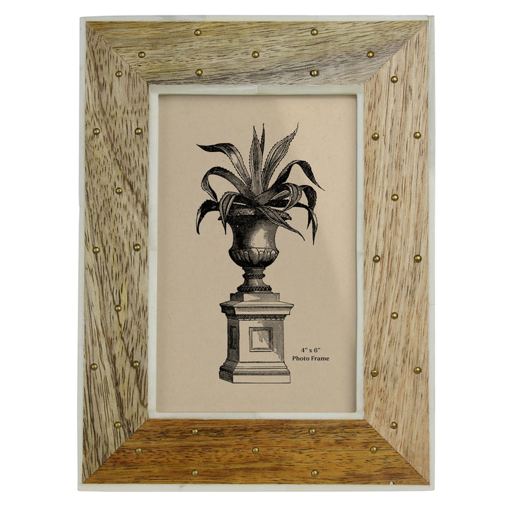 Mango Wood, Brass & Bone Frame - 4x6