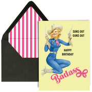 Western Pin Up Girl Birthday Card