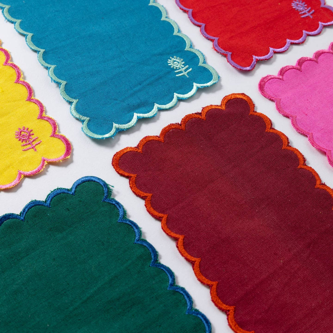 Icon Rainbow Linen Cocktail Napkins - Set Of 6