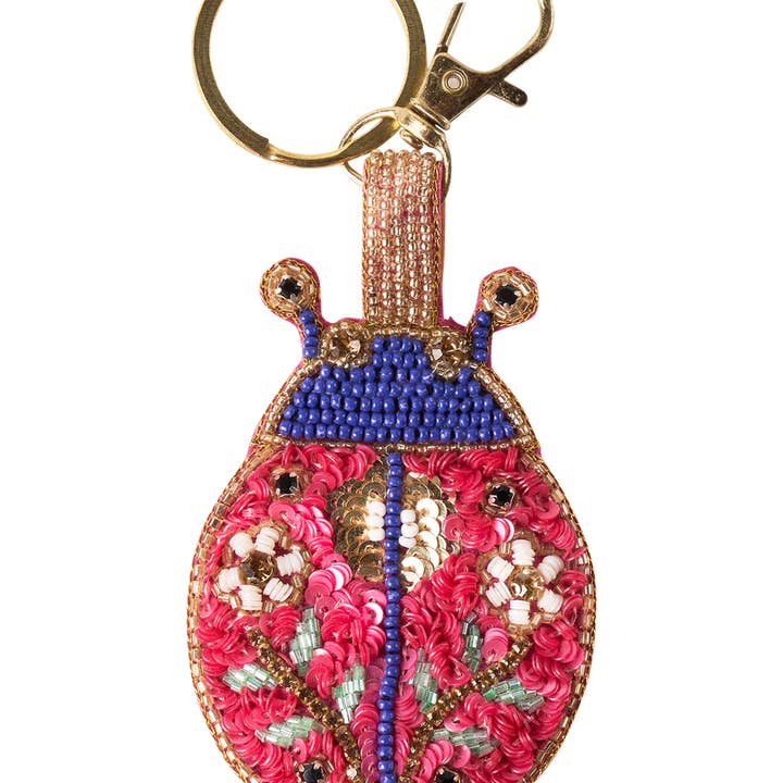 Lovely Ladybird Beaded Keyring