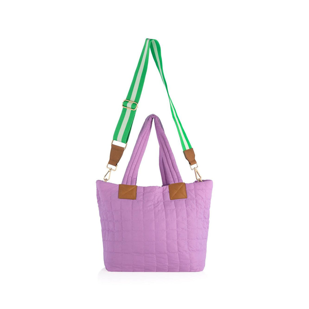 Ezra Quilted Nylon Tote - Lilac