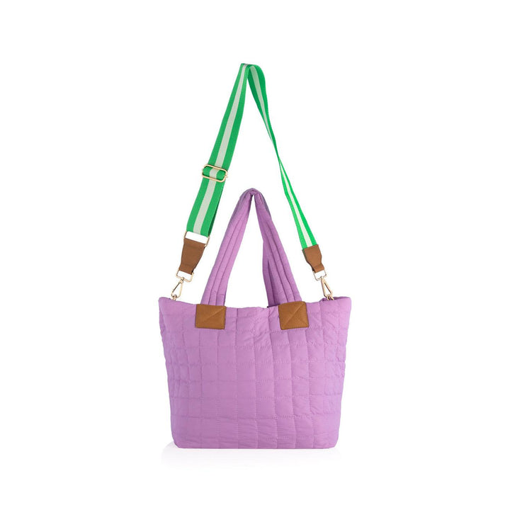 Ezra Quilted Nylon Tote - Lilac