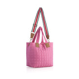 Ezra Quilted Nylon Tote - Pink