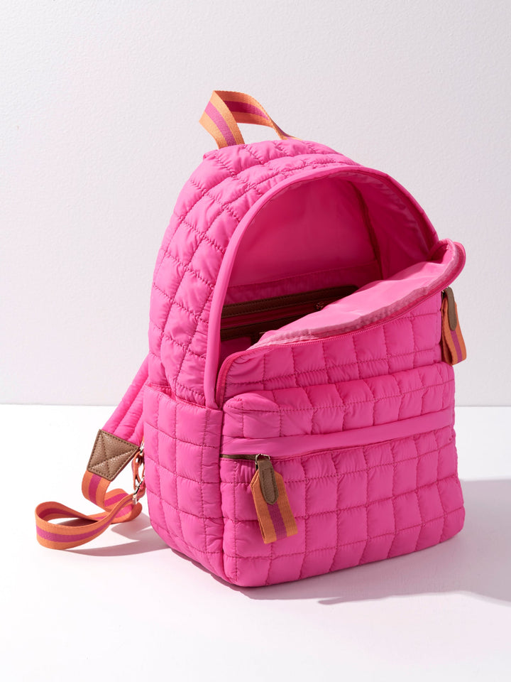 Ezra Quilted Backpack - Magenta