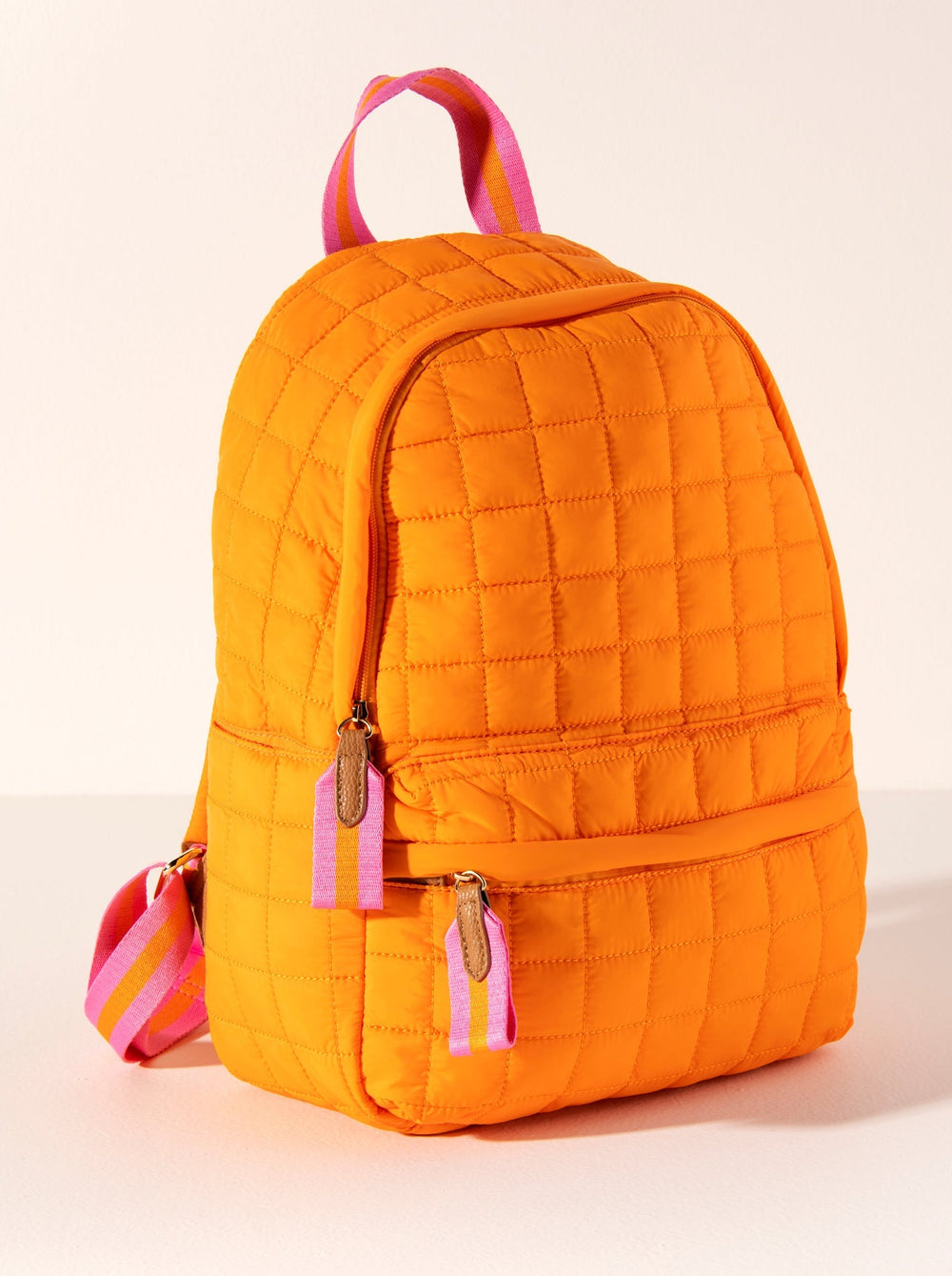 Ezra Quilted Backpack - Orange
