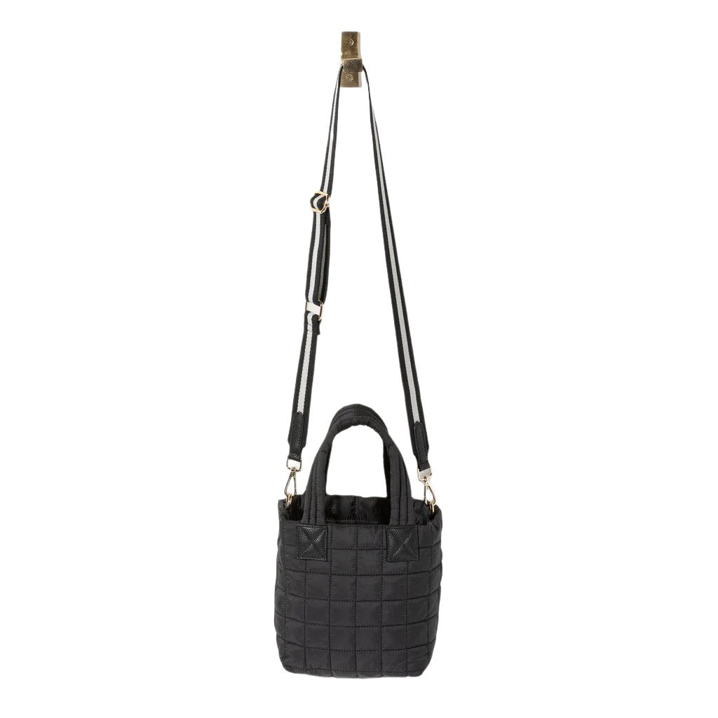 Ezra Quilted Nylon Mini Cross Body Tote - Black