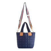 Ezra Quilted Nylon Mini Cross Body Tote - Navy