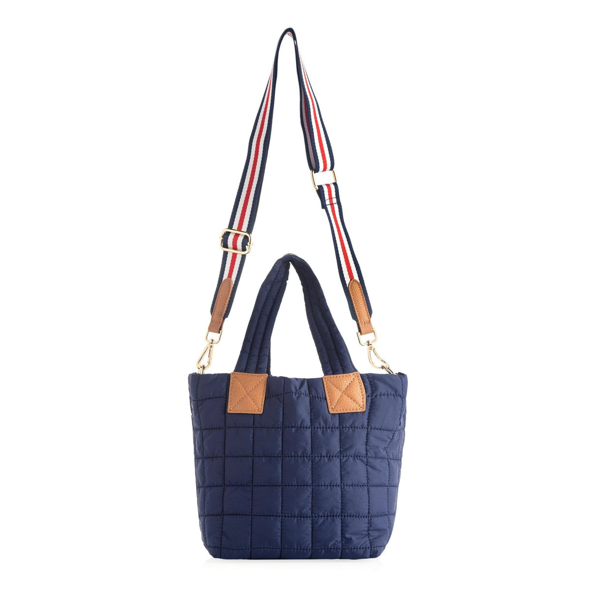 Ezra Quilted Nylon Mini Cross Body Tote - Navy
