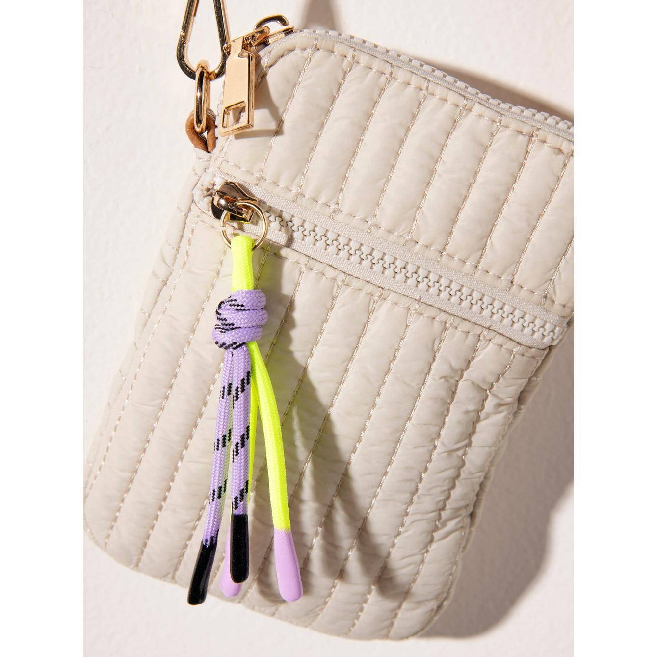 Ezra Quilted Nylon Phone Holder - Ivory