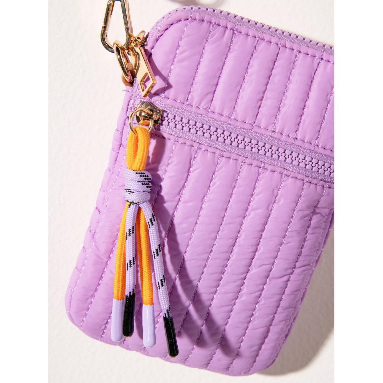 Ezra Quilted Nylon Phone Holder - Lilac