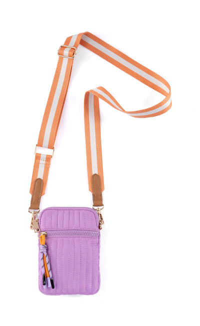 Ezra Quilted Nylon Phone Holder - Lilac
