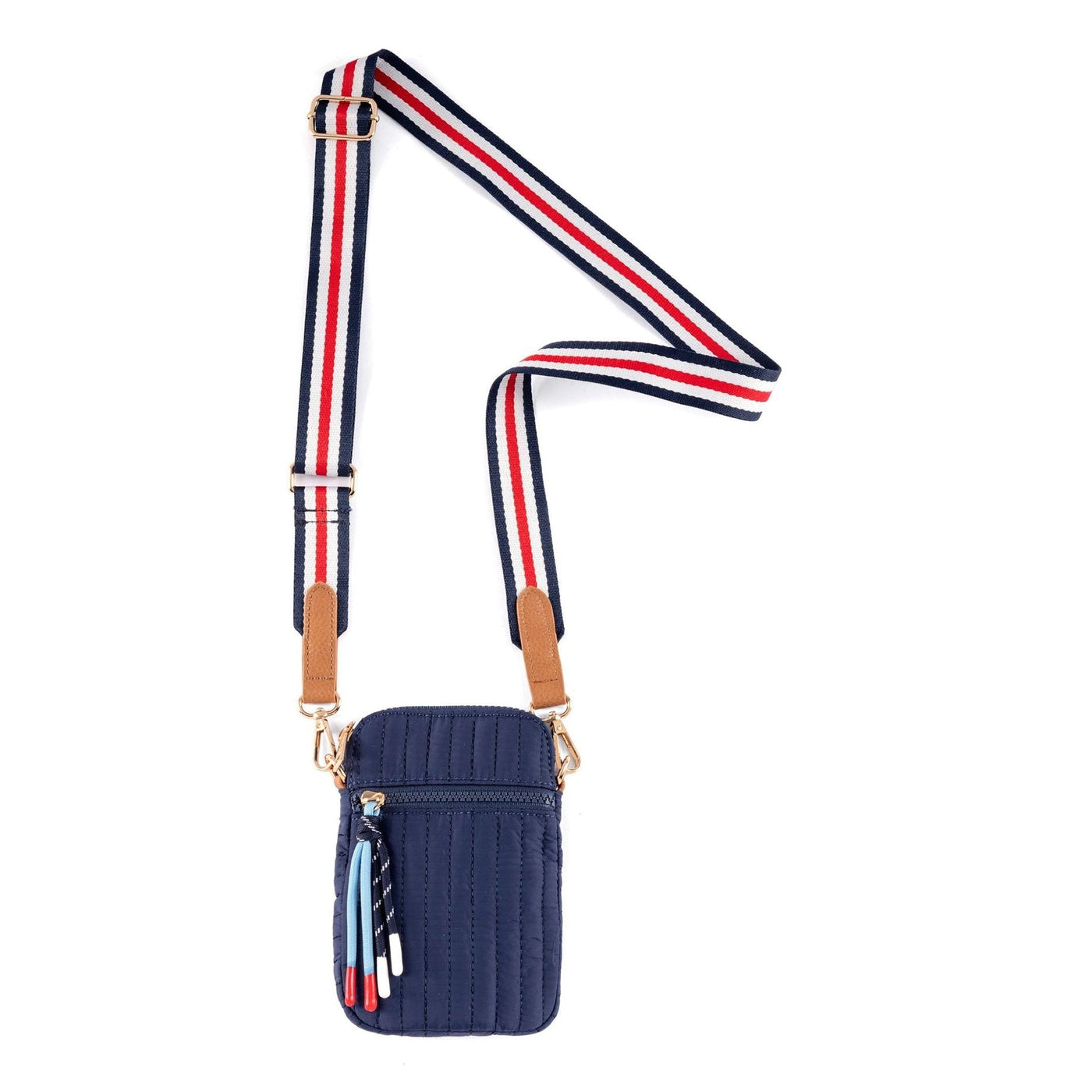 Ezra Quilted Nylon Phone Holder - Navy