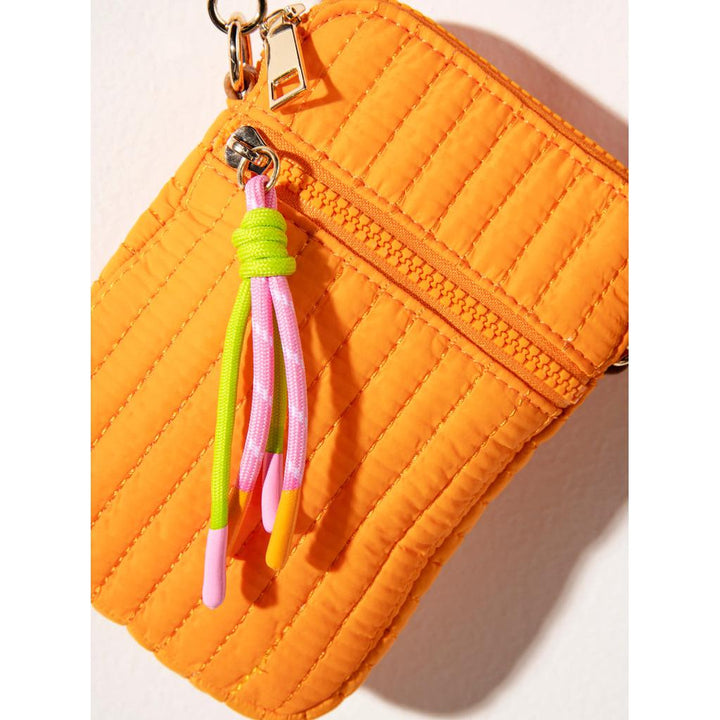 Ezra Quilted Nylon Phone Holder - Orange