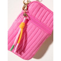 Ezra Quilted Nylon Phone Holder - Pink