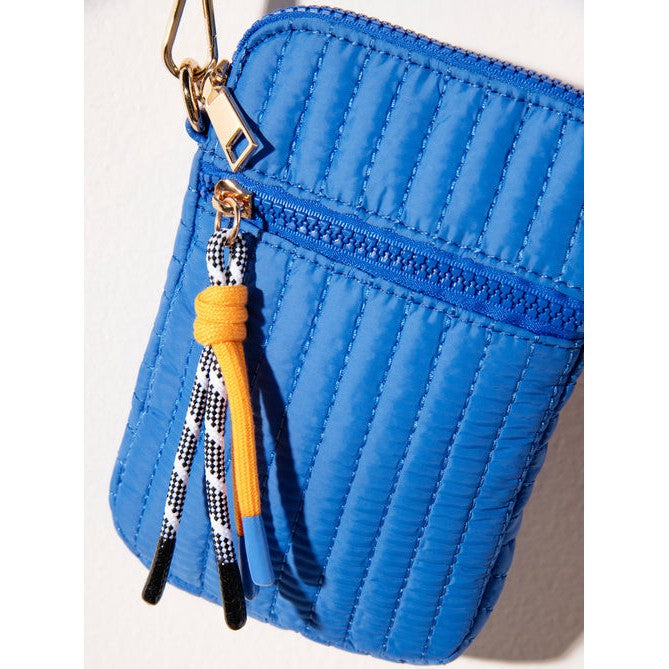 Ezra Quilted Nylon Phone Holder - Blue