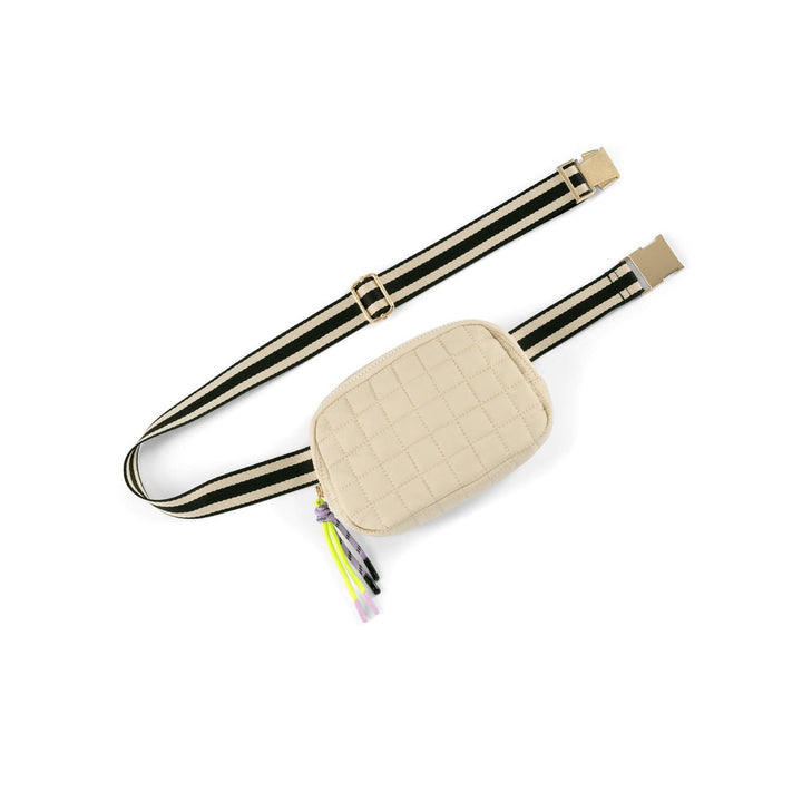 Ezra Quilted Nylon Belt Bag - Ivory