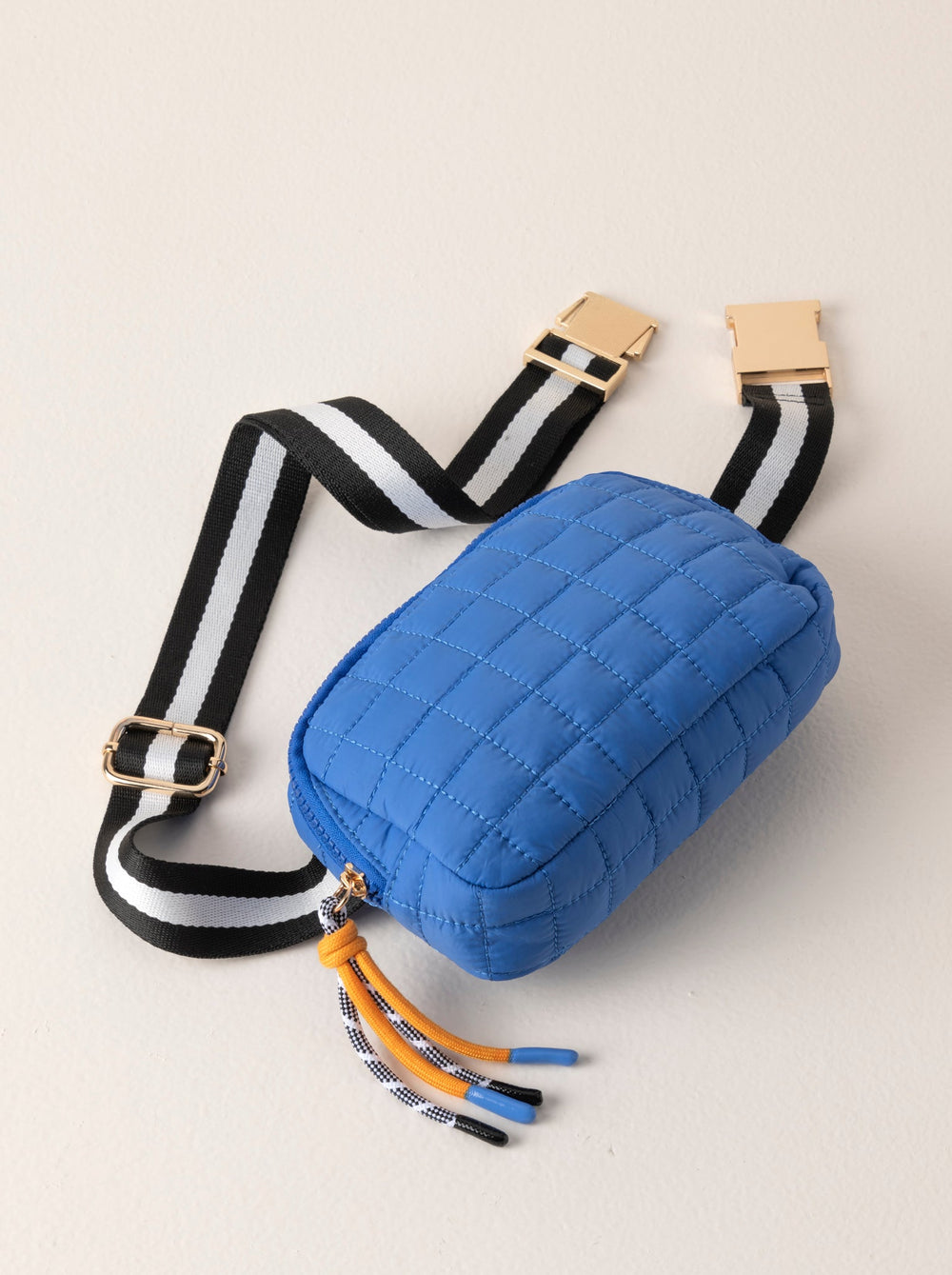 Ezra Quilted Nylon Belt Bag - Blue