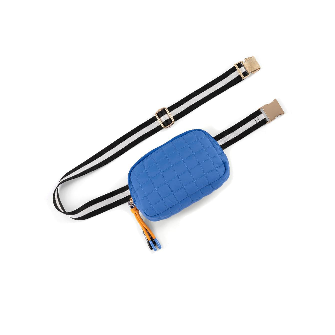 Ezra Quilted Nylon Belt Bag - Blue