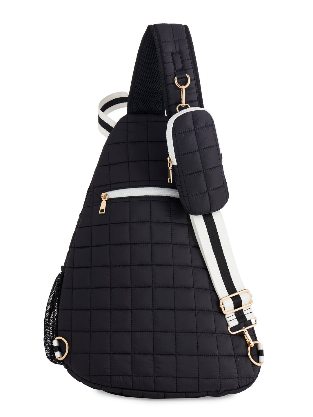 Ezra Quilted Nylon Sling Bag - Black