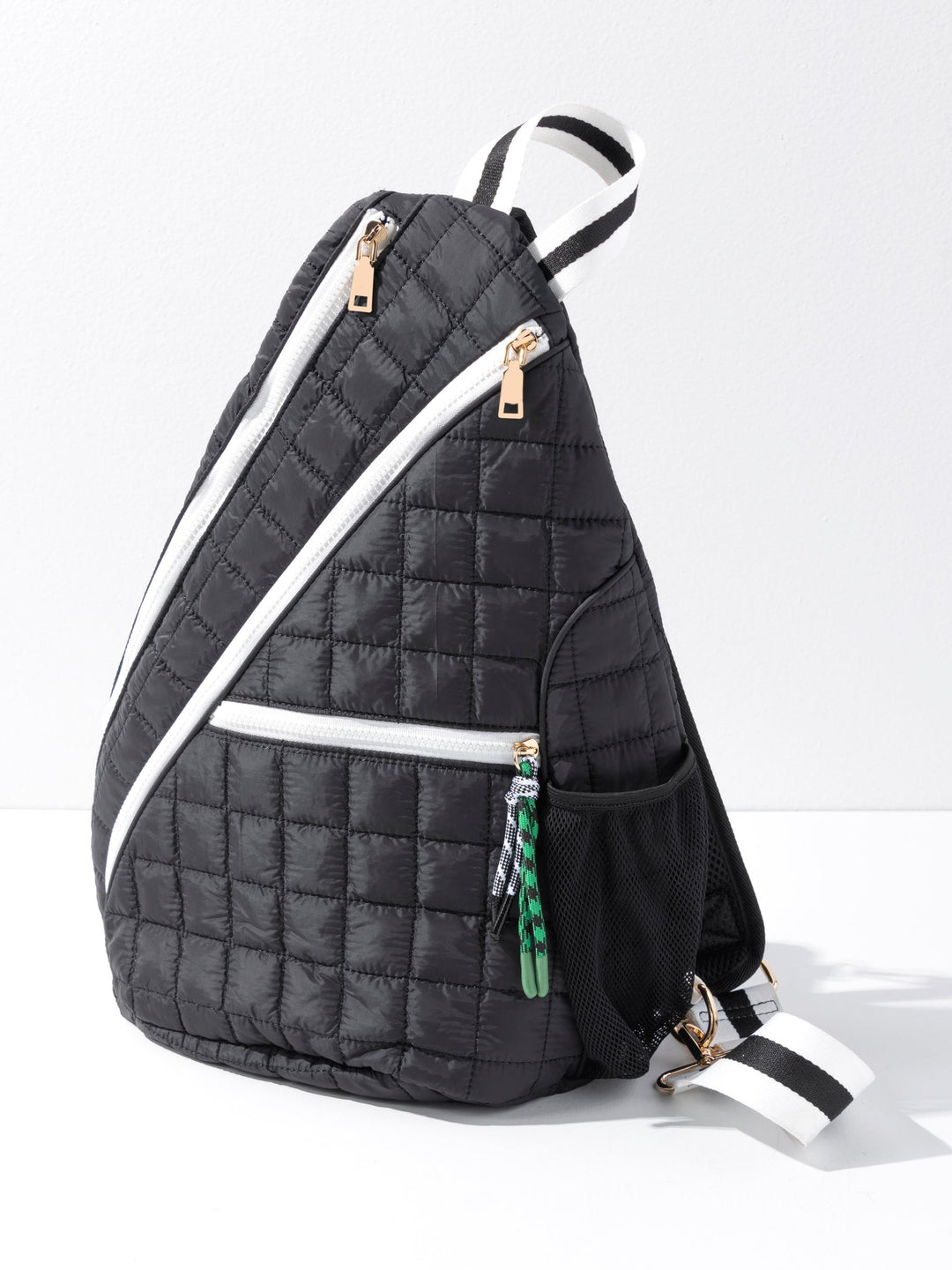 Ezra Quilted Nylon Sling Bag - Black